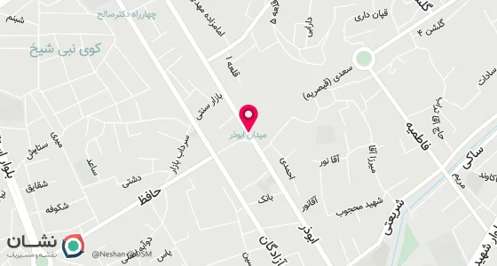 نقشه موقعیت تقریبی دفتر: چهارراه آزادگان تقاطع 17 شهریور