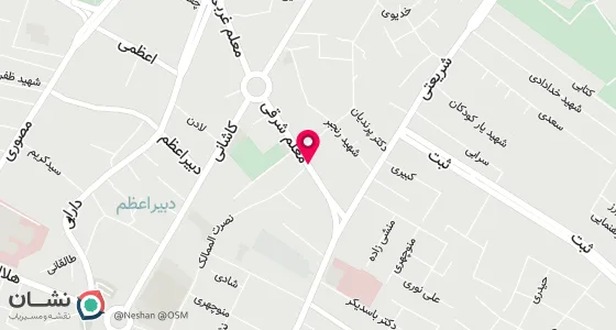 نقشه موقعیت تقریبی دفتر: کرمانشاه خیابان معلم شرقی کوی نصرت المالک پلاک 111