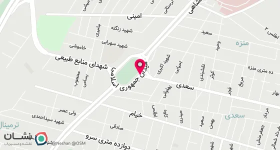 نقشه موقعیت تقریبی دفتر: کرمانشاه میدان جمهوری اسلامی خیابان سعدی برخیابان