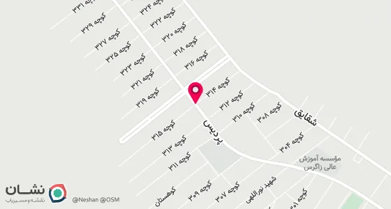 نقشه موقعیت تقریبی دفتر: کرمانشاه گلستان روبرو دبیرستان الوند نبش کوچه 314 دفتر خانه رسمی ازدواج 24