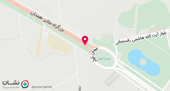 نقشه موقعیت تقریبی دفتر: ملایر خیابان شهدا.ساختمان تجاری دنیای نور
