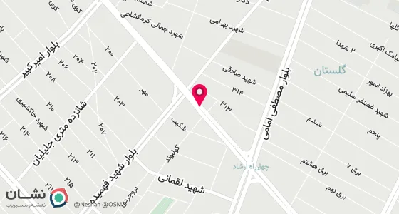 نقشه موقعیت تقریبی دفتر: کرمانشاه_ بلوار شهید مصطفی امامی ، چهار راه ارشاد _ ارشاد غربی ، بر بلوار اصلی مقابل دبستان 13 ابان جنب هایپر مارکت مهدی