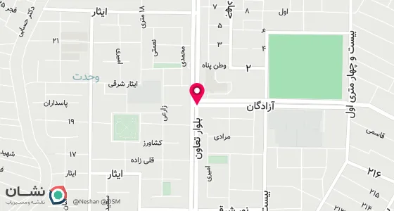 نقشه موقعیت تقریبی دفتر: کرمانشاه تعاون ایستگاه 7 نبش خیبان آزادگان
