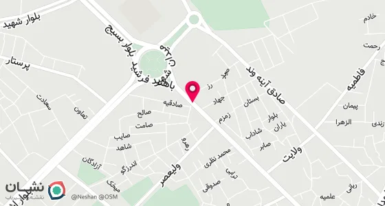 نقشه موقعیت تقریبی دفتر: خیابان باهنر کوچه صادقیه دفتر ازدواج شماره 18