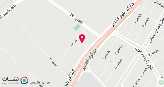 نقشه موقعیت تقریبی دفتر: بلوار عطاران - بین کوچه 19 و 21