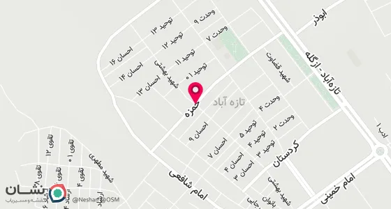 نقشه موقعیت تقریبی دفتر: خیابان شهید بهشتی روبروی داروخانه دکتر فتح