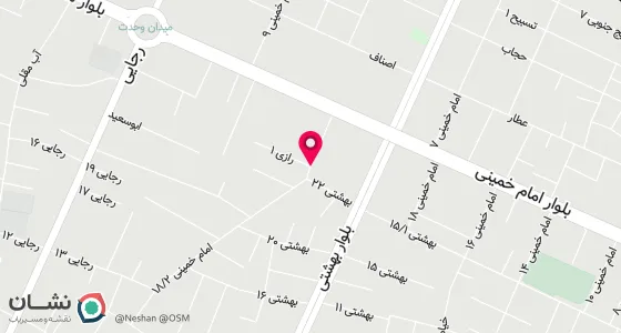 نقشه موقعیت تقریبی دفتر: تایباد خیابان امام خمینی خ رازی (کوچه بهداری) بعد از ازمایشگاه نیک فرجام پ 18