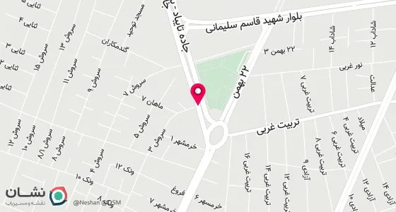 نقشه موقعیت تقریبی دفتر: تایباد خ شهید رجائی روبروی کوچه حسینیه آقا