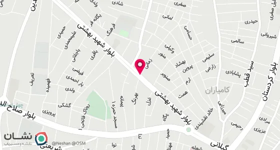 نقشه موقعیت تقریبی دفتر: کامیاران خ بهشتی ک زمانی پ 37