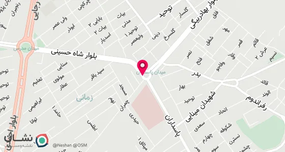 نقشه موقعیت تقریبی دفتر: همدان-میدان پاسداران ابتدای بلوار شاه حسینی سمت چپ دفتر ازدواج2