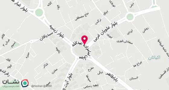 نقشه موقعیت تقریبی دفتر: مامزاده عبداله ابتدای بلوار علویان طبقه فوقانی گالری اتومبیل حافظ