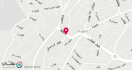 نقشه موقعیت تقریبی دفتر: جوانرود خ حافظ جنب جامع قدیم