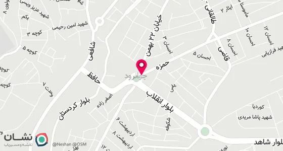 نقشه موقعیت تقریبی دفتر: جوانرود میدان بسیج - ابتدای خیابان حمزه- پایین تر از بانک رفاه