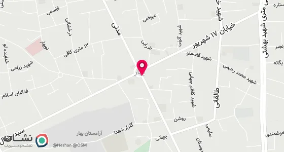 نقشه موقعیت تقریبی دفتر: همدان بهار خیبان امام میدان امام