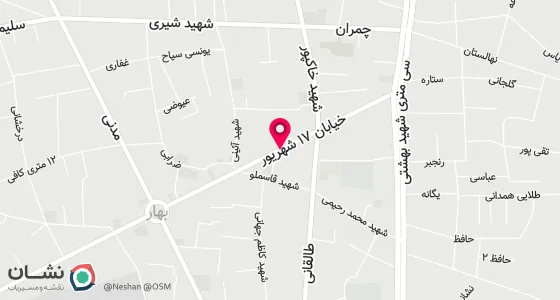 نقشه موقعیت تقریبی دفتر: بهار خیابان 17 شهریور ساختمان تعاونی