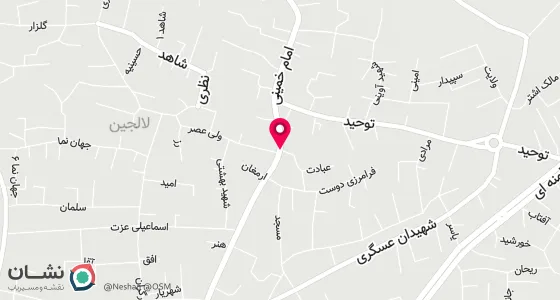 نقشه موقعیت تقریبی دفتر: لالجین.خ امام خمینی کوچه جماعت 1 . روبروی مسجد حاج عبدالله