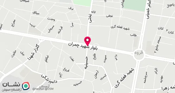 نقشه موقعیت تقریبی دفتر: خ شهید چمران نبش خ حسینیه