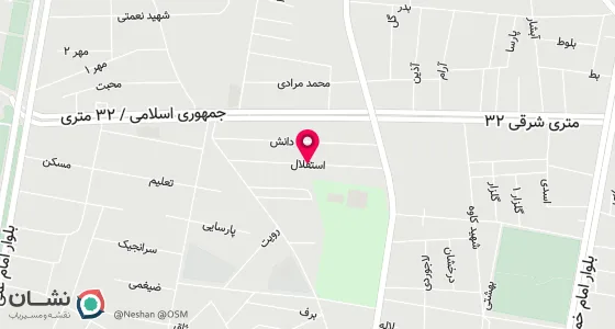 نقشه موقعیت تقریبی دفتر: دهگلان خ استقلال کوچه امام