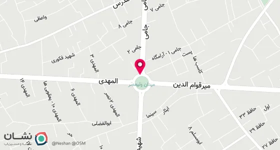 نقشه موقعیت تقریبی دفتر: تربت جام فلکه مرکزی ،خیابان تایباد، اول خیابان نظامی، ساختمان ماه رخ ،واحد 5.