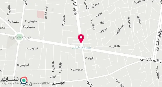 نقشه موقعیت تقریبی دفتر: تربت حیدریه اول خیابان فرمانداری روبروی بانک تجارت مرکزی جنب مطب دکتر رضوی پور