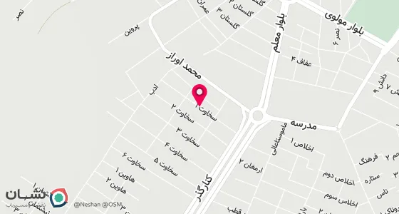 نقشه موقعیت تقریبی دفتر: دهگلان بلوار بعثت کوچه سخاوت 1