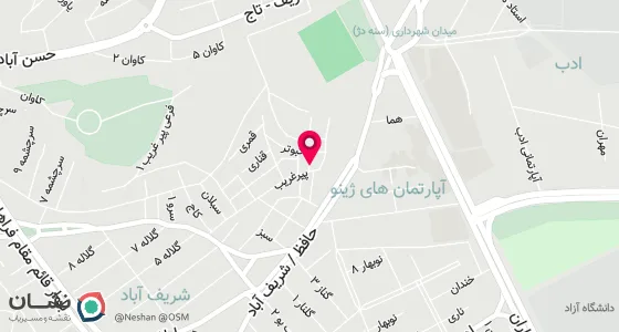 نقشه موقعیت تقریبی دفتر: سنندج خ امام خمینی محله پیر عمر مسجد پیر عمر
