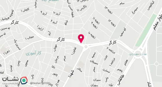 نقشه موقعیت تقریبی دفتر: سنندج - خیابان کارگر - کوچه زیویه 1