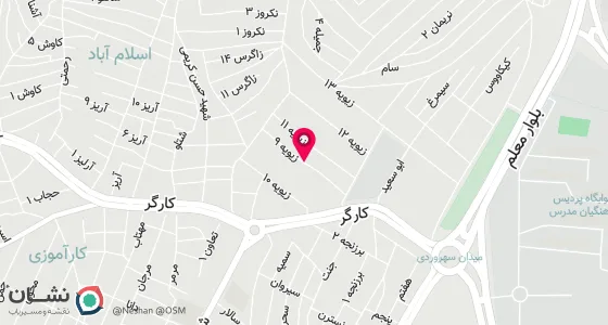 نقشه موقعیت تقریبی دفتر: سنندج خ کارگر کارآموزی کوچه زیویه 9پ43.
