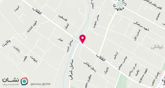 نقشه موقعیت تقریبی دفتر: ایوانکی- خیابان انقلاب - ابتدای بیت المقدس شمالی - پلاک 6