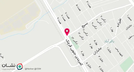 نقشه موقعیت تقریبی دفتر: قرچک خیابان حسینیه شهدا (بسیج سابق) روبه رو آتش نشانی ‌‌جنب بانک سپه پلاک 54