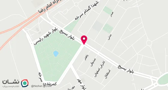 نقشه موقعیت تقریبی دفتر: سرخه شهرک امام خیابن دستغیب دفتر ازدواج شماره 5 سرخه