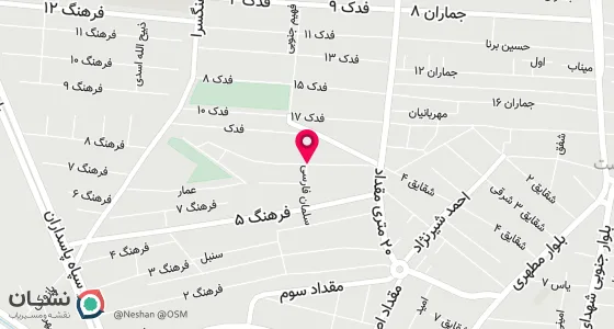 نقشه موقعیت تقریبی دفتر: فرون آباد اول نبش کوچه سلمان فارسی پلاک 2