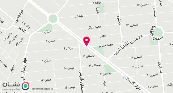 نقشه موقعیت تقریبی دفتر: رباط کریم ، گلستان ، نرسیده به فلکه اول مجتمع گلستان پلاک 181 طبقه همکف
