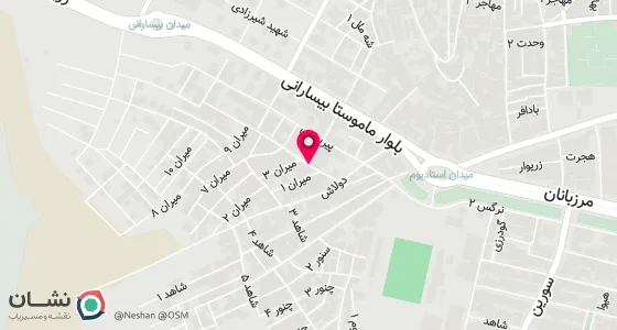 نقشه موقعیت تقریبی دفتر: مریوان - میدان امام شافعی- بلوار بعثت - جنب هتل میران .