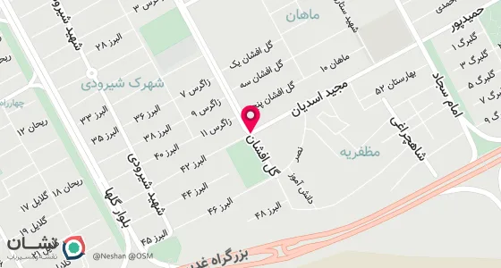 نقشه موقعیت تقریبی دفتر: اسلامشهرخ زرافشان نبش کوچه42پلاک382