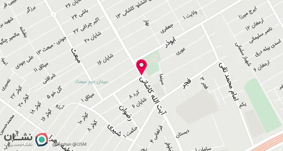 نقشه موقعیت تقریبی دفتر: خ آیت اله کاشانی کوچه شایان دهم جنب بانک سپه ربروی دفترپستی