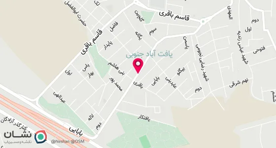 نقشه موقعیت تقریبی دفتر: تهران ، خیابان فرجام ، بین باقری و سراج ، روبروی داروخانه دکتر طاهری ، پلاک201 ، طبقه همکف