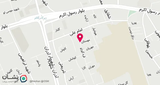 نقشه موقعیت تقریبی دفتر: شهریار خ ولیعصر ، پاساژ مهستان ، طبقه سوم ، واحد 6