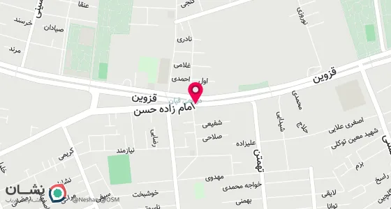 نقشه موقعیت تقریبی دفتر: تهران خیابان قزوین دوراهی قپان جنب بانک ملی کوچه شهید نعمتی پلاک 7