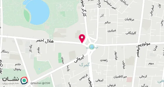 نقشه موقعیت تقریبی دفتر: تهران ، خیابان هلال احمر ، خیابان عباسی جنوبی ، کوچه انصاری ، پلاک 85