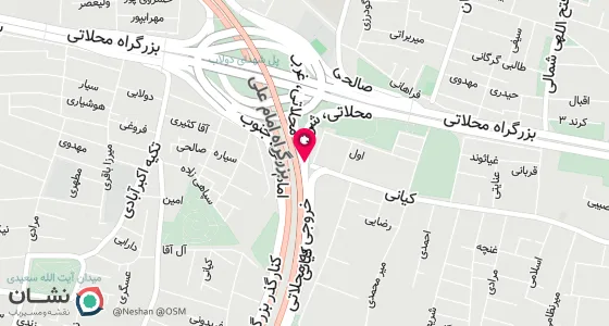 نقشه موقعیت تقریبی دفتر: تهران،بزرگراه آیت اله صدر، غرب به شرق،بعد از خروجی های کاوه جنوب وکاوه شمال(بهار)،خروجی منظریه،اول خیابان رحمانی،کوی میرافضل پلاک22