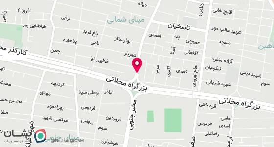 نقشه موقعیت تقریبی دفتر: تهران ، بزرگراه شهید محلاتی ، ابتدای خیابان شهید مخبر شمالی (عارف شمالی ) ، پلاک 357
