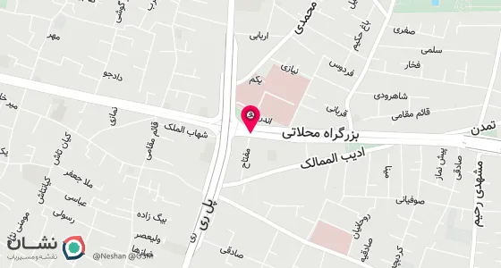 نقشه موقعیت تقریبی دفتر: ابتدای اتوبان شهید محلاتی(اهنگ) جنب پل ری نبش کوچه مفتاح پلاک 8 طبقه 2