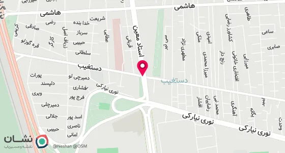 نقشه موقعیت تقریبی دفتر: تهران خ آزادی خ استاد معین خ دستغیب شرقی ک شهید بیژنی پ5 طبقه 2 واحد2