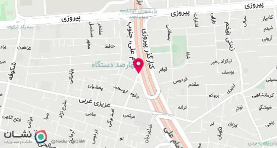نقشه موقعیت تقریبی دفتر: تهران، خیابان پیروزی،خیابان کنار گذر جنوبی بزرگراه امام علی، خیابان شیخ الرئیس، پلاک 56،واحد 1