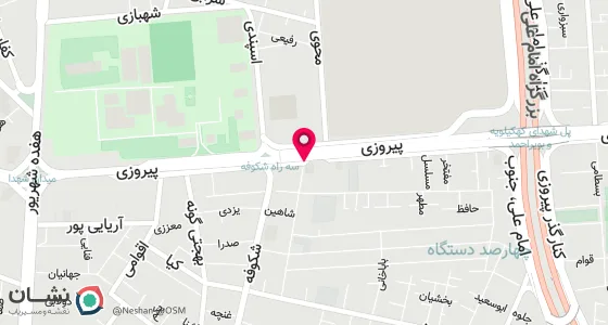 نقشه موقعیت تقریبی دفتر: تهران _میدان شهدا _خ پیروزی _نبش بیدهندی-پلاک30-طبقه2