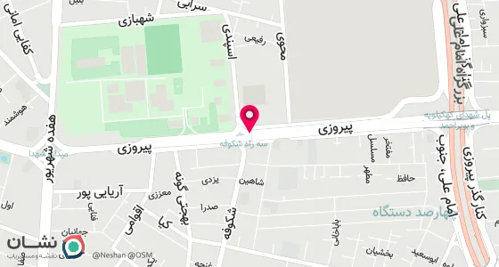 نقشه موقعیت تقریبی دفتر: تهران ، خیابان پیروزی ، خیابان شکوفه ، پلاک 258