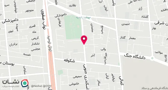نقشه موقعیت تقریبی دفتر: تهران ، خیابان شهید آیت اله مدنی ، چهارراه گلچین ، جنب بانک ملی ، پلاک508 ، طبقه دوم ، واحد 12