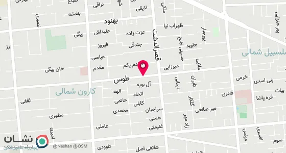 نقشه موقعیت تقریبی دفتر: خیابان طوس بین قصرالدشت وخوش پ 54