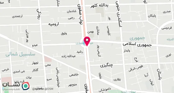نقشه موقعیت تقریبی دفتر: تهران ،خیابان نواب- بالاتر از میدان جمهوری- پلاک 615- واحد 6